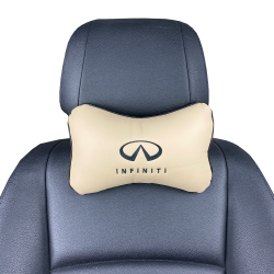 Подушка под шею бежевая с вышивкой 